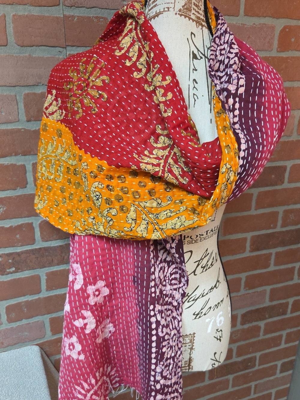 Bohemian Kantha Reversible Scarf #95